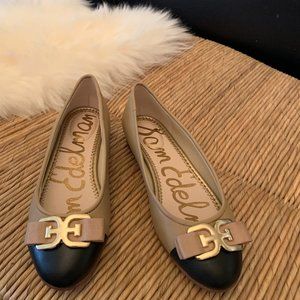 Sam Edelman Mage black and tan leather flat